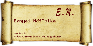 Ernyei Mónika névjegykártya